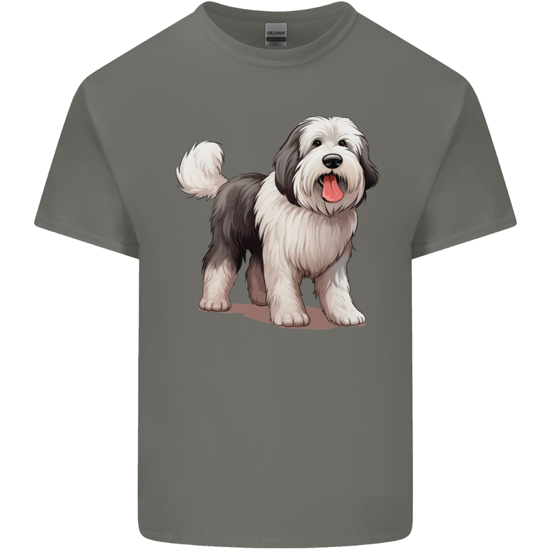 Old English Sheepdog Dog Mens Cotton T-Shirt Tee Top Charcoal