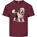 Old English Sheepdog Dog Mens Cotton T-Shirt Tee Top Maroon