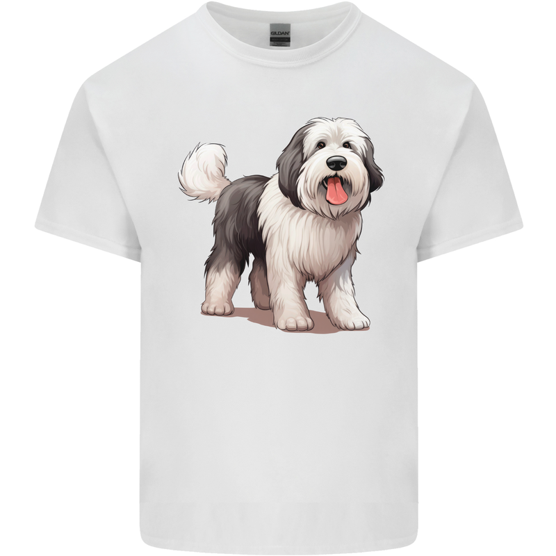 Old English Sheepdog Dog Mens Cotton T-Shirt Tee Top White