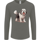 Old English Sheepdog Dog Mens Long Sleeve T-Shirt Charcoal
