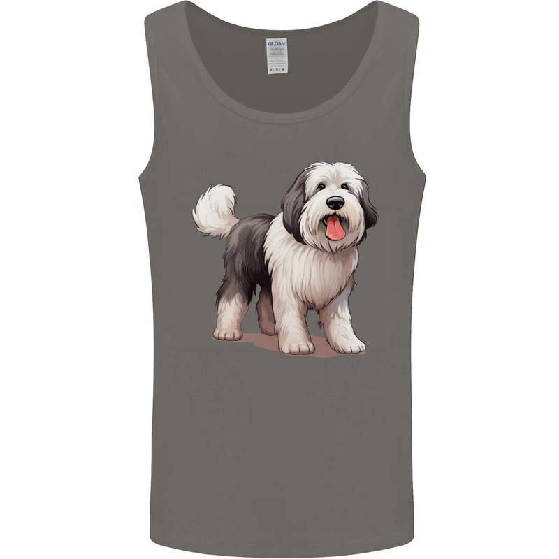 Old English Sheepdog Dog Mens Vest Tank Top Charcoal