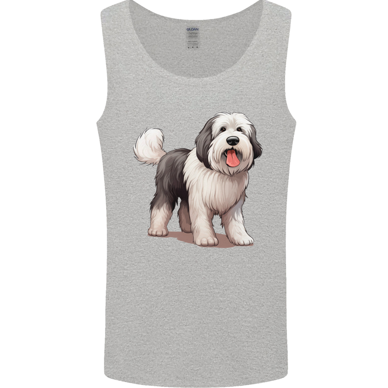 Old English Sheepdog Dog Mens Vest Tank Top Sports Grey
