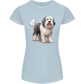Old English Sheepdog Dog Womens Petite Cut T-Shirt Light Blue