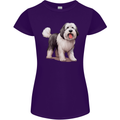 Old English Sheepdog Dog Womens Petite Cut T-Shirt Purple