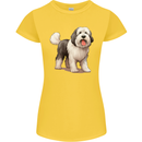 Old English Sheepdog Dog Womens Petite Cut T-Shirt Yellow