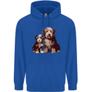 Old English Sheepdog & Puppy Dogs Childrens Kids Hoodie Royal Blue