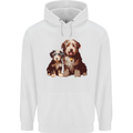 Old English Sheepdog & Puppy Dogs Mens 80% Cotton Hoodie White