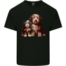 Old English Sheepdog & Puppy Dogs Mens Cotton T-Shirt Tee Top Black