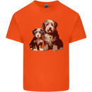 Old English Sheepdog & Puppy Dogs Mens Cotton T-Shirt Tee Top Orange