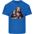 Old English Sheepdog & Puppy Dogs Mens Cotton T-Shirt Tee Top Royal Blue