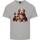 Old English Sheepdog & Puppy Dogs Mens Cotton T-Shirt Tee Top Sports Grey