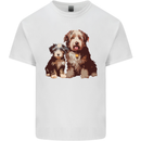 Old English Sheepdog & Puppy Dogs Mens Cotton T-Shirt Tee Top White