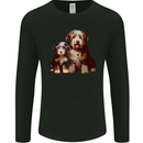 Old English Sheepdog & Puppy Dogs Mens Long Sleeve T-Shirt Black