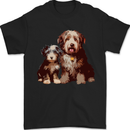 Old English Sheepdog & Puppy Dogs Mens T-Shirt 100% Cotton Black