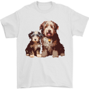 Old English Sheepdog & Puppy Dogs Mens T-Shirt 100% Cotton White