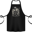 Old Rocker Guitar Player Skull Rock n Roll Music Cotton Apron 100% Organic Black