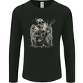 Old Rocker Guitar Player Skull Rock n Roll Music Mens Long Sleeve T-Shirt Black