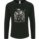 Old Rocker Guitar Player Skull Rock n Roll Music Mens Long Sleeve T-Shirt Black
