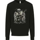 Old Rocker Guitar Player Skull Rock n Roll Music Mens Sweatshirt Jumper Black
