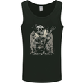 Old Rocker Guitar Player Skull Rock n Roll Music Mens Vest Tank Top Black
