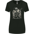 Old Rocker Guitar Player Skull Rock n Roll Music Womens Wider Cut T-Shirt Black