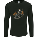 Old School Scooter Rider Moped Man Mens Long Sleeve T-Shirt Black