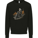 Old School Scooter Rider Moped Man Mens Sweatshirt Jumper Black