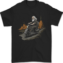 Old School Scooter Rider Moped Man Mens T-Shirt 100% Cotton Black