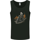 Old School Scooter Rider Moped Man Mens Vest Tank Top Black