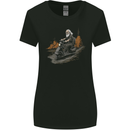 Old School Scooter Rider Moped Man Womens Wider Cut T-Shirt Black