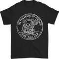 One American Dollar Coin Money Cash USA Mens T-Shirt 100% Cotton Black
