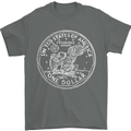 One American Dollar Coin Money Cash USA Mens T-Shirt 100% Cotton Charcoal