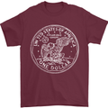One American Dollar Coin Money Cash USA Mens T-Shirt 100% Cotton Maroon