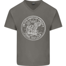 One American Dollar Coin Money Cash USA Mens V-Neck Cotton T-Shirt Charcoal
