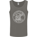 One American Dollar Coin Money Cash USA Mens Vest Tank Top Charcoal