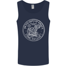 One American Dollar Coin Money Cash USA Mens Vest Tank Top Navy Blue