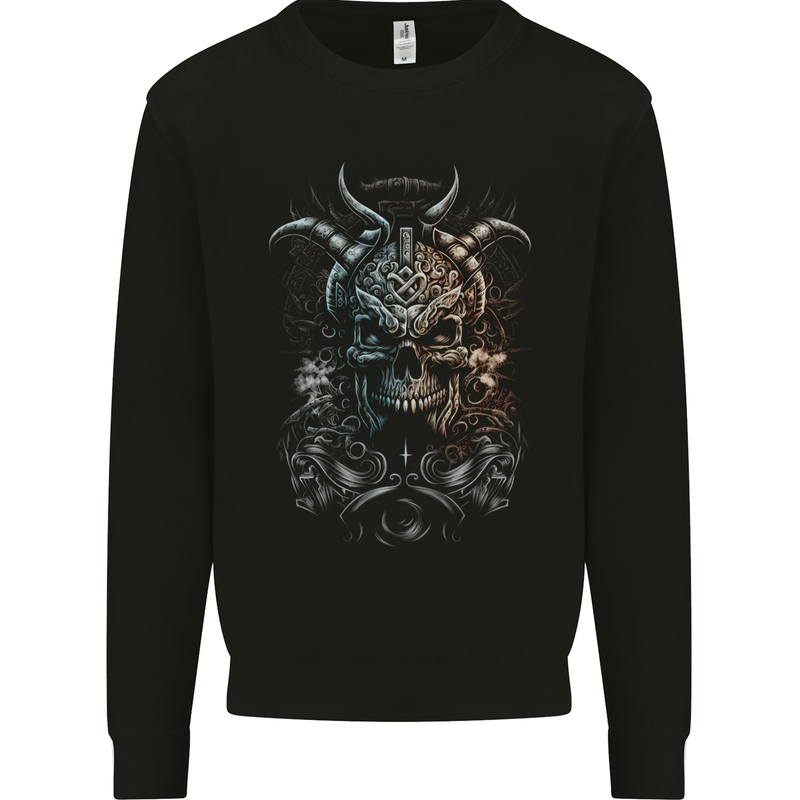 Oni Mask Demon Skull Hannya 1 Mens Sweatshirt Jumper Black