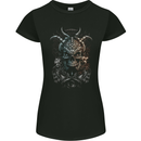 Oni Mask Demon Skull Hannya 1 Womens Petite Cut T-Shirt Black