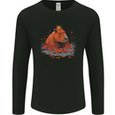 Orange Capybara Mens Long Sleeve T-Shirt Black