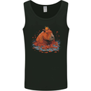 Orange Capybara Mens Vest Tank Top Black