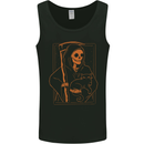 Orange Grim Reaper With a Cat Mens Vest Tank Top Black