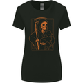 Orange Grim Reaper With a Cat Womens Wider Cut T-Shirt Black