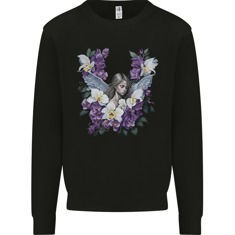 Orchid Angel Gothic Goth Mens Sweatshirt Jumper Black