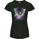 Orchid Angel Gothic Goth Womens Petite Cut T-Shirt Black