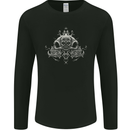 Oriental Skulls Heavy Metal Rock Biker Mens Long Sleeve T-Shirt Black
