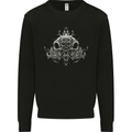 Oriental Skulls Heavy Metal Rock Biker Mens Sweatshirt Jumper Black