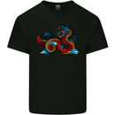 Oriental Style Dragon Mens Cotton T-Shirt Tee Top Black