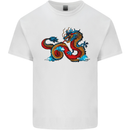 Oriental Style Dragon Mens Cotton T-Shirt Tee Top White
