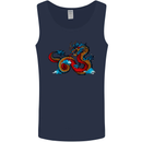 Oriental Style Dragon Mens Vest Tank Top Navy Blue