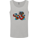 Oriental Style Dragon Mens Vest Tank Top Sports Grey